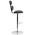 Contemporary Black Vinyl Adjustable Height Barstool With Ellipse Back And Chrome Base By Flash Furniture | Bar Stools | Modishstore - 2