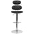 Contemporary Black Vinyl Adjustable Height Barstool With Ellipse Back And Chrome Base By Flash Furniture | Bar Stools | Modishstore - 4