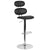 Contemporary Black Vinyl Adjustable Height Barstool With Ellipse Back And Chrome Base By Flash Furniture | Bar Stools | Modishstore