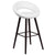 29'' High Contemporary Cappuccino Wood Rounded Back Barstool In White Vinyl By Flash Furniture | Bar Stools | Modishstore