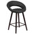 24'' High Contemporary Cappuccino Wood Rounded Back Counter Height Stool In Black Vinyl By Flash Furniture | Bar Stools | Modishstore