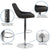 Contemporary Black Fabric Adjustable Height Barstool With Chrome Base By Flash Furniture | Bar Stools | Modishstore - 2
