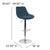 Contemporary Blue Fabric Adjustable Height Barstool With Chrome Base By Flash Furniture | Bar Stools | Modishstore - 4