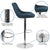 Contemporary Blue Fabric Adjustable Height Barstool With Chrome Base By Flash Furniture | Bar Stools | Modishstore - 2