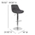Contemporary Dark Gray Fabric Adjustable Height Barstool With Chrome Base By Flash Furniture | Bar Stools | Modishstore - 4