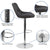Contemporary Dark Gray Fabric Adjustable Height Barstool With Chrome Base By Flash Furniture | Bar Stools | Modishstore - 2