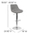 Contemporary Gray Fabric Adjustable Height Barstool With Chrome Base By Flash Furniture | Bar Stools | Modishstore - 4
