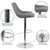 Contemporary Gray Fabric Adjustable Height Barstool With Chrome Base By Flash Furniture | Bar Stools | Modishstore - 2