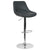 Contemporary Gray Vinyl Adjustable Height Barstool With Chrome Base By Flash Furniture | Bar Stools | Modishstore