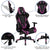 X20 Gaming Chair Racing Office Ergonomic Computer Pc Adjustable Swivel Chair With Fully Reclining Back In Purple Leathersoft By Flash Furniture | Office Chairs | Modishstore - 4