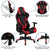 X20 Gaming Chair Racing Office Ergonomic Computer Pc Adjustable Swivel Chair With Fully Reclining Back In Red Leathersoft By Flash Furniture | Office Chairs | Modishstore - 4