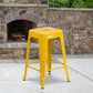 Commercial Grade 24" High Backless Yellow Metal Indoor-Outdoor Counter Height Stool With Square Seat By Flash Furniture | Bar Stools | Modishstore