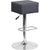 Gray Vinyl Adjustable Height Barstool With Square Seat And Chrome Base By Flash Furniture | Bar Stools | Modishstore - 2