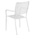 Commercial Grade White Indoor-Outdoor Steel Patio Arm Chair With Square Back By Flash Furniture | Dining Chairs | Modishstore - 3