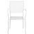 Commercial Grade White Indoor-Outdoor Steel Patio Arm Chair With Square Back By Flash Furniture | Dining Chairs | Modishstore - 4