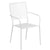 Commercial Grade White Indoor-Outdoor Steel Patio Arm Chair With Square Back By Flash Furniture | Dining Chairs | Modishstore