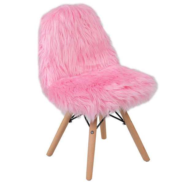 Kids Shaggy Dog Light Pink Accent Chair By Flash Furniture | Dining Chairs | Modishstore - 2