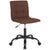 Home And Office Armless Task Chair With Tufted Back/Seat In Brown Fabric By Flash Furniture | Office Chairs | Modishstore