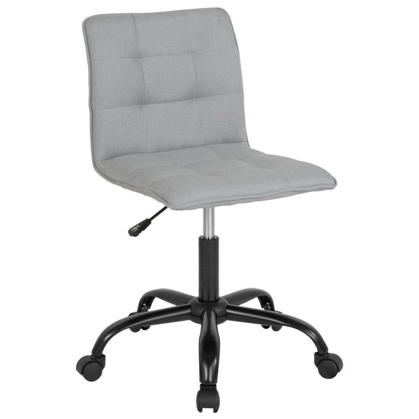 Home And Office Armless Task Chair With Tufted Back/Seat In Light Gray Fabric By Flash Furniture | Office Chairs | Modishstore