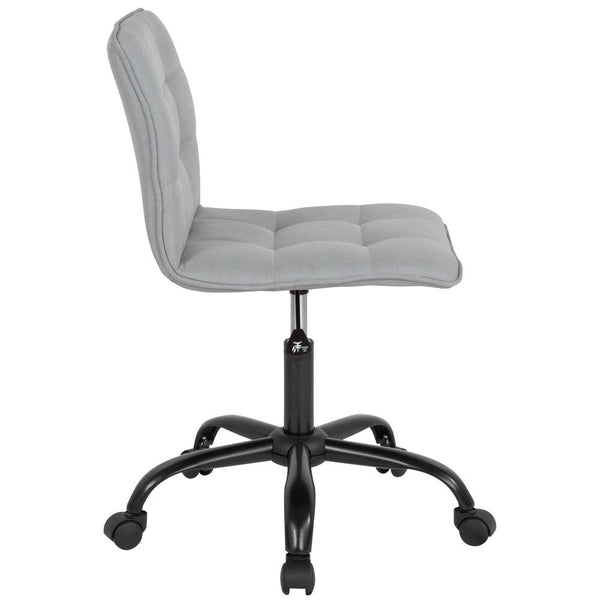 Home And Office Armless Task Chair With Tufted Back/Seat In Light Gray Fabric By Flash Furniture | Office Chairs | Modishstore - 2