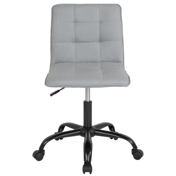 Home And Office Armless Task Chair With Tufted Back/Seat In Light Gray Fabric By Flash Furniture | Office Chairs | Modishstore - 4