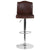 Contemporary Adjustable Height Crown Back Barstool With Accent Nail Trim In Brown Leathersoft By Flash Furniture | Bar Stools | Modishstore - 4