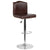 Contemporary Adjustable Height Crown Back Barstool With Accent Nail Trim In Brown Leathersoft By Flash Furniture | Bar Stools | Modishstore