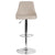 Contemporary Adjustable Height Barstool In Beige Fabric By Flash Furniture | Bar Stools | Modishstore - 4
