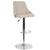 Contemporary Adjustable Height Barstool In Beige Fabric By Flash Furniture | Bar Stools | Modishstore