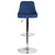 Contemporary Adjustable Height Barstool In Blue Fabric By Flash Furniture | Bar Stools | Modishstore - 4