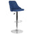 Contemporary Adjustable Height Barstool In Blue Fabric By Flash Furniture | Bar Stools | Modishstore