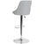 Contemporary Adjustable Height Barstool In Light Gray Fabric By Flash Furniture | Bar Stools | Modishstore - 3
