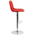 Contemporary Red Vinyl Adjustable Height Barstool With Embellished Stitch Design And Chrome Base By Flash Furniture | Bar Stools | Modishstore - 2