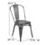 Commercial Grade Distressed Silver Gray Metal Indoor-Outdoor Stackable Chair By Flash Furniture | Bar Stools | Modishstore - 4