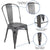 Commercial Grade Distressed Silver Gray Metal Indoor-Outdoor Stackable Chair By Flash Furniture | Bar Stools | Modishstore - 3