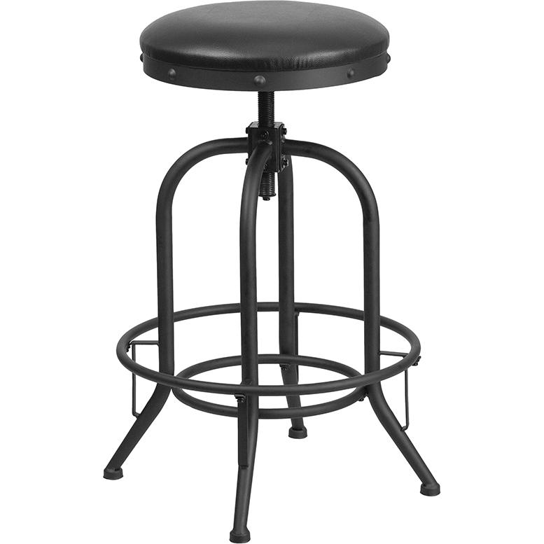 30'' Barstool With Swivel Lift Black Leathersoft Seat By Flash Furniture | Bar Stools | Modishstore - 2