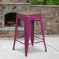 24" High Backless Purple Counter Height Stool With Square Wood Seat By Flash Furniture | Bar Stools | Modishstore