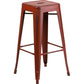 Commercial Grade 30" High Backless Distressed Kelly Red Metal Indoor-Outdoor Barstool By Flash Furniture | Bar Stools | Modishstore - 2