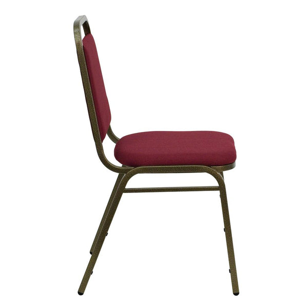 Hercules Series Trapezoidal Back Stacking Banquet Chair In Burgundy Fabric - Gold Vein Frame By Flash Furniture | Side Chairs | Modishstore - 2