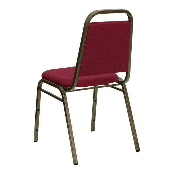 Hercules Series Trapezoidal Back Stacking Banquet Chair In Burgundy Fabric - Gold Vein Frame By Flash Furniture | Side Chairs | Modishstore - 3