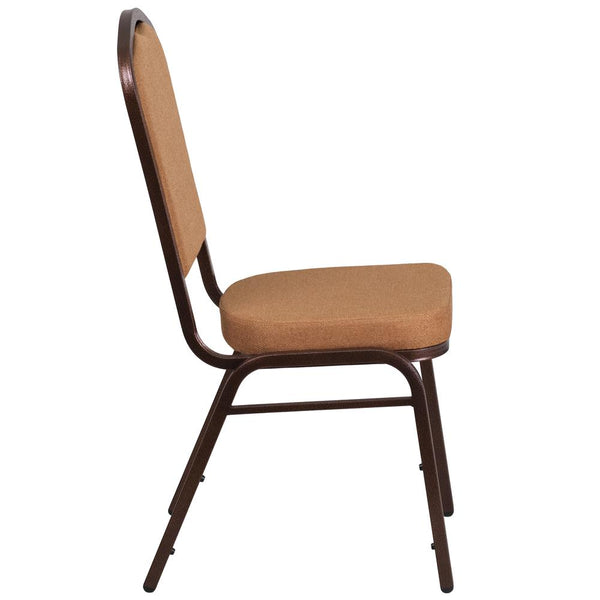 Hercules Series Crown Back Stacking Banquet Chair In Light Brown Fabric - Copper Vein Frame By Flash Furniture | Side Chairs | Modishstore - 2