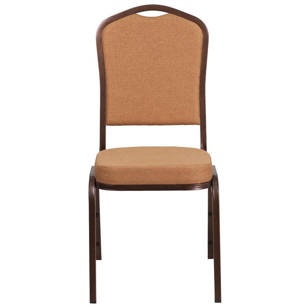 Hercules Series Crown Back Stacking Banquet Chair In Light Brown Fabric - Copper Vein Frame By Flash Furniture | Side Chairs | Modishstore - 4
