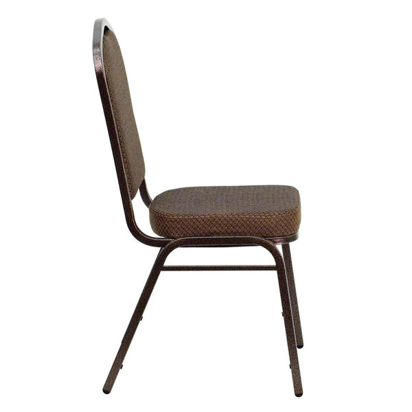 Hercules Series Crown Back Stacking Banquet Chair In Brown Patterned Fabric - Copper Vein Frame By Flash Furniture | Side Chairs | Modishstore - 2