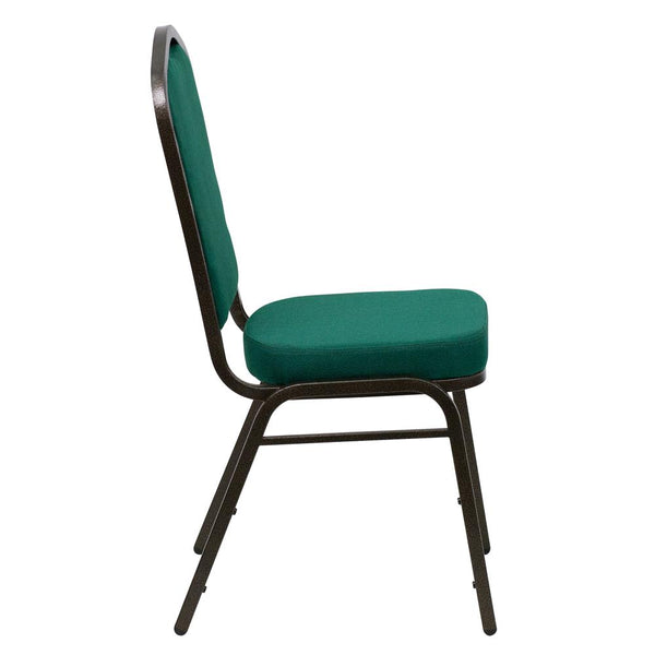Hercules Series Crown Back Stacking Banquet Chair In Green Fabric - Gold Vein Frame By Flash Furniture | Side Chairs | Modishstore - 2