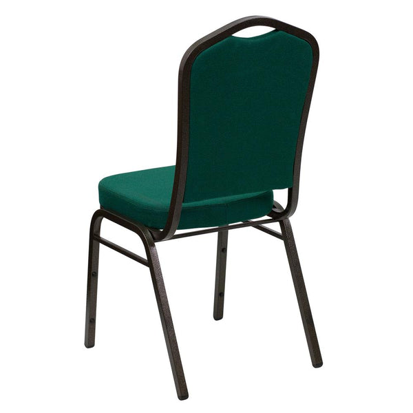 Hercules Series Crown Back Stacking Banquet Chair In Green Fabric - Gold Vein Frame By Flash Furniture | Side Chairs | Modishstore - 3