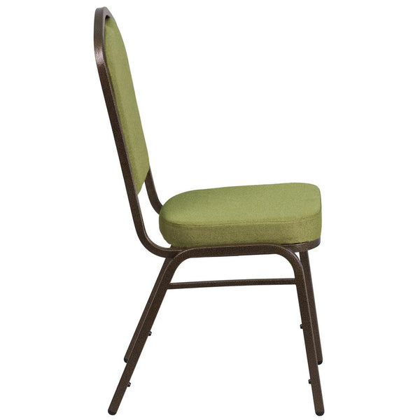 Hercules Series Crown Back Stacking Banquet Chair In Moss Fabric - Gold Vein Frame By Flash Furniture | Side Chairs | Modishstore - 2
