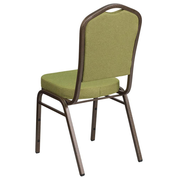 Hercules Series Crown Back Stacking Banquet Chair In Moss Fabric - Gold Vein Frame By Flash Furniture | Side Chairs | Modishstore - 3