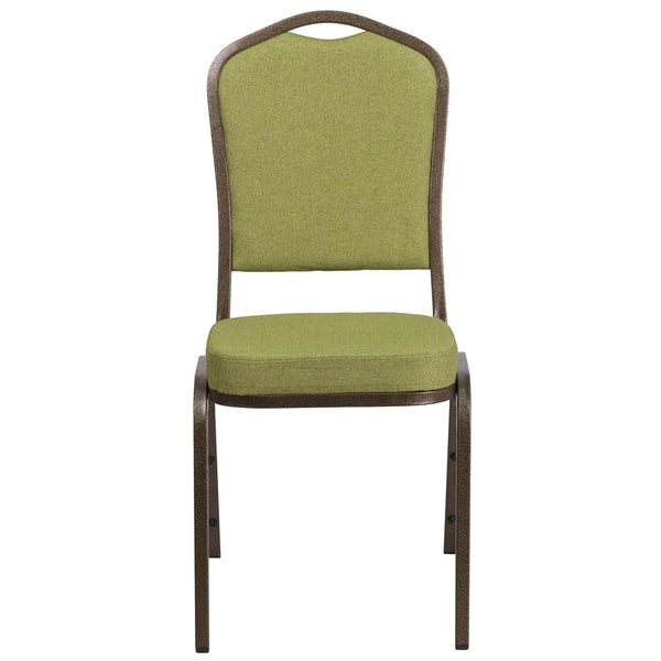 Hercules Series Crown Back Stacking Banquet Chair In Moss Fabric - Gold Vein Frame By Flash Furniture | Side Chairs | Modishstore - 4