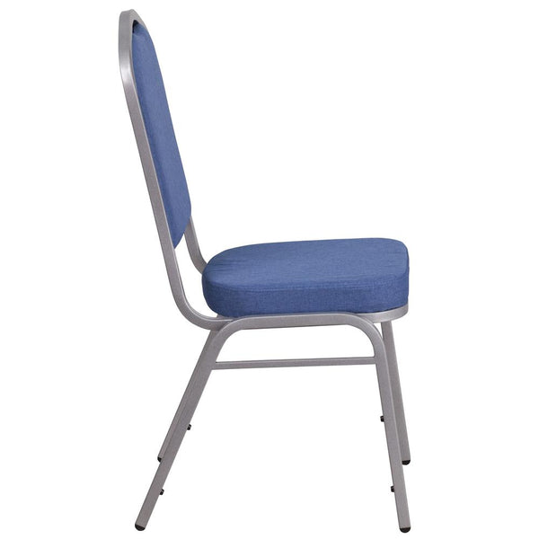 Hercules Series Crown Back Stacking Banquet Chair In Blue Fabric - Silver Frame By Flash Furniture | Side Chairs | Modishstore - 2