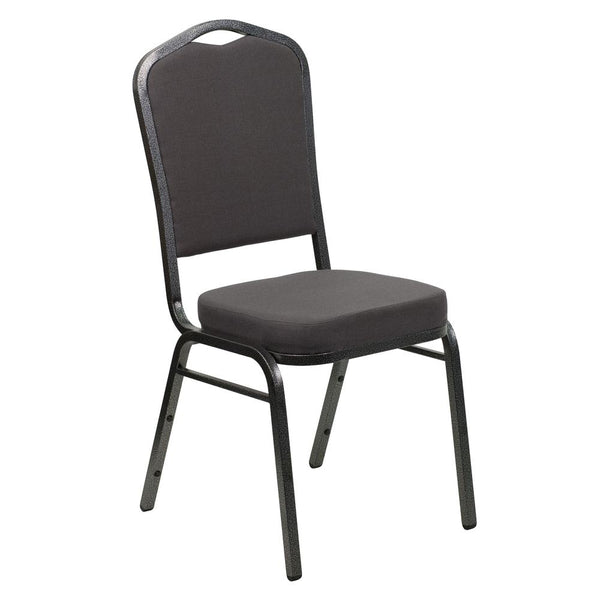 Hercules Series Crown Back Stacking Banquet Chair In Gray Fabric - Silver Vein Frame By Flash Furniture | Side Chairs | Modishstore